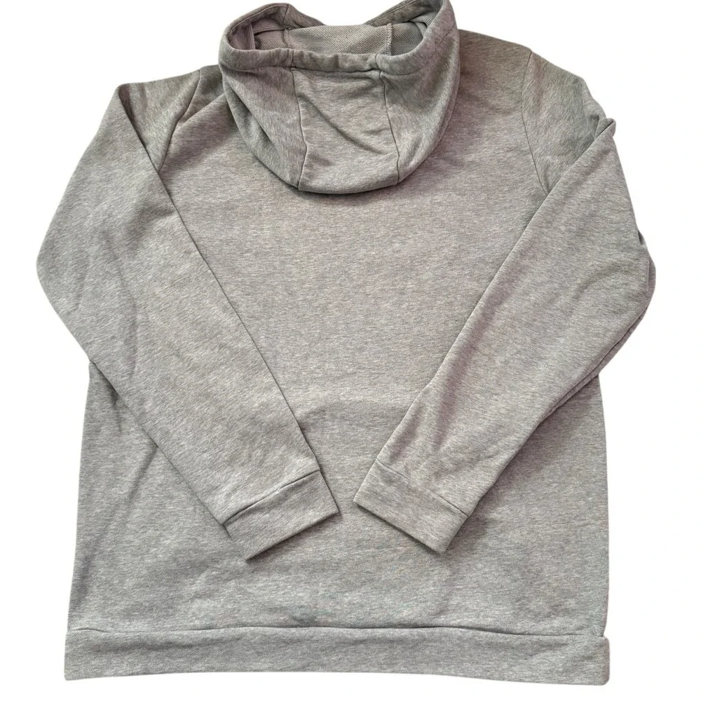 Nike Dri-Fit Gray Hoodie Large Zebra Swoosh‎ Pullover Sweatshirt
